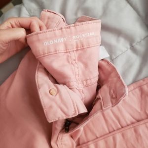 Pink Old Navy Rockstar Skinny jeans sz 6